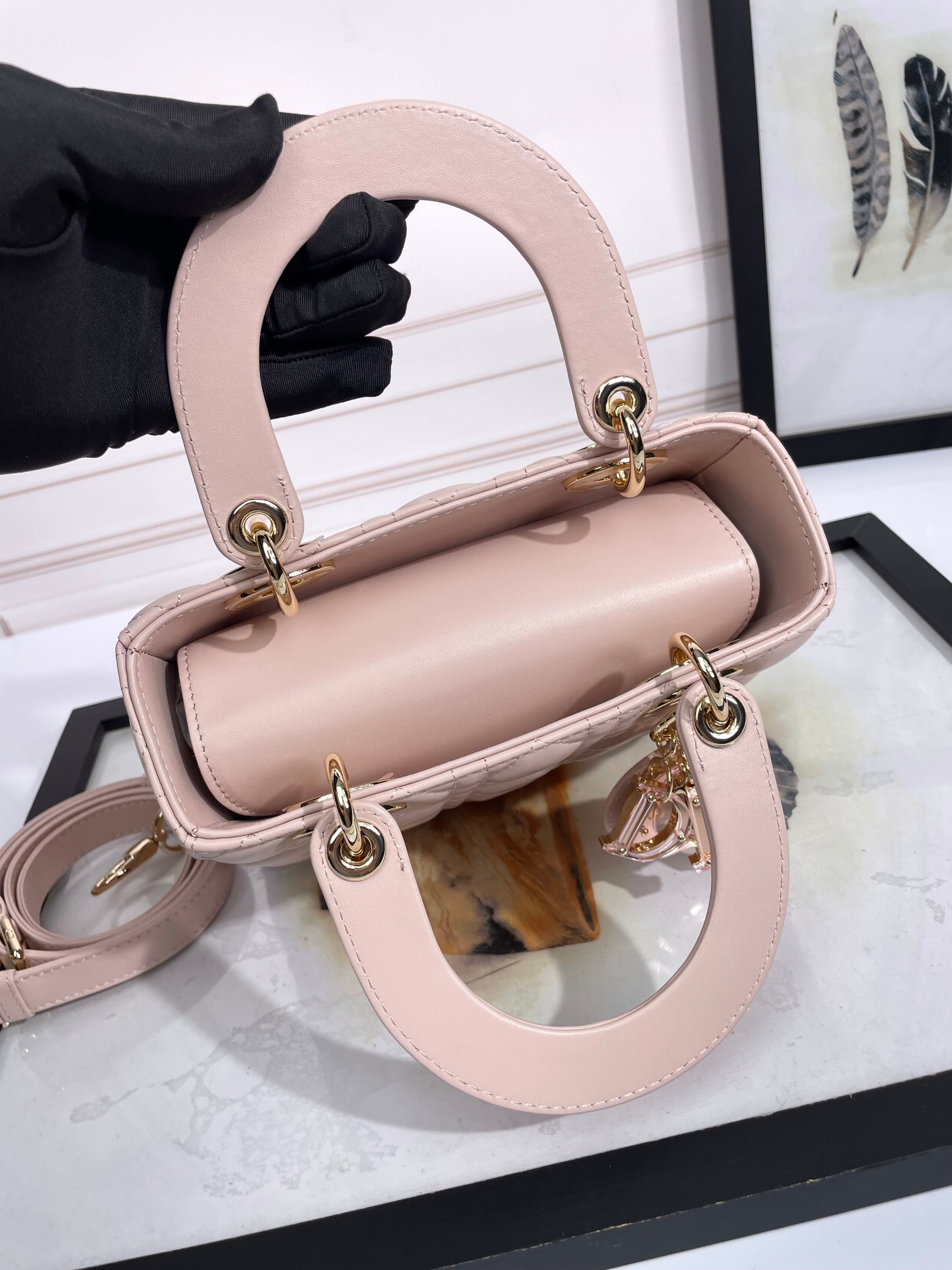 Small Lady Dior My ABCDior Bag Pale Pink Cannage Lambskin